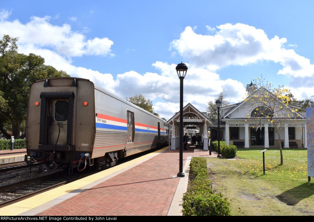 Amtrak Silver Meteor Train # 97 heading away from Winter Park Station toward its next stop of Orlando